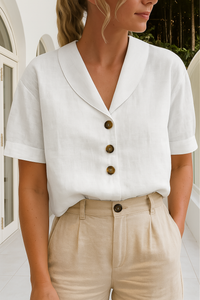 Women's Classic Wrap Neckline Lightweight Blouse
