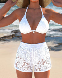 Women's Elegant Lace Detail Flattering Bikini Set