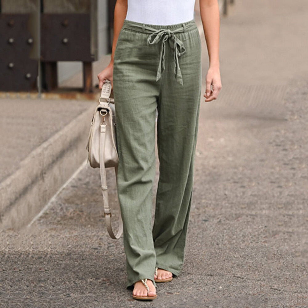 Women's Casual High-Waist Wide-Leg Drawstring Pants 2