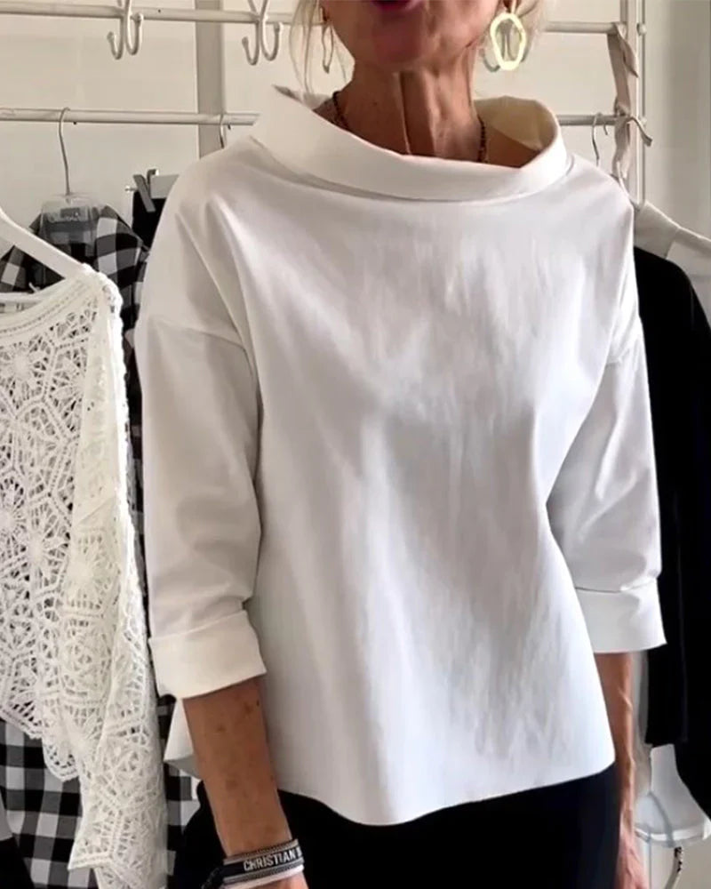 Women's Casual 3/4 Sleeve Bateau Neck Top 1