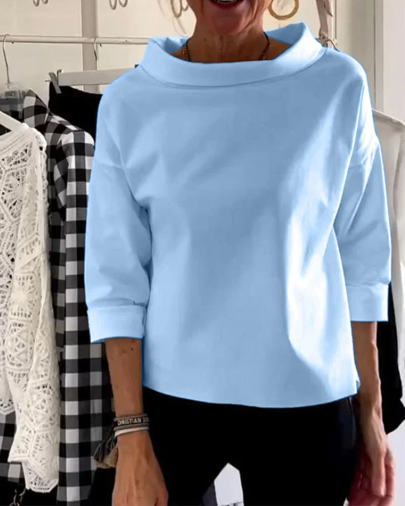 Women's Casual 3/4 Sleeve Bateau Neck Top 2