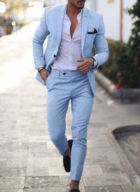 Men's Classic Blazer Trousers Formal Suit