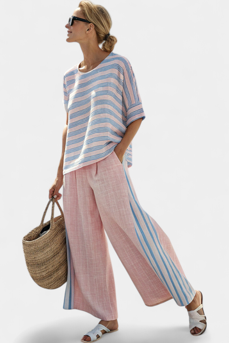 Women's Relaxed Fit Soft Blue Casual Pants 1