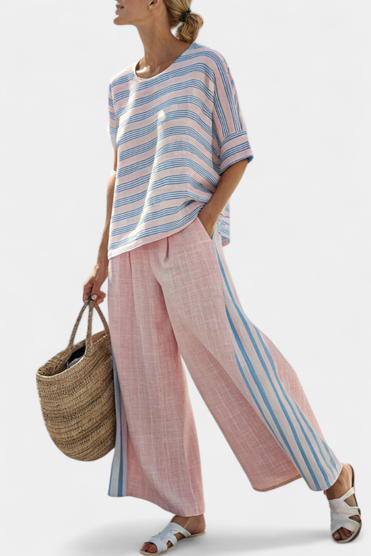 Women's Relaxed Fit Soft Blue Casual Pants 2
