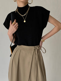 Women's Polished Sleeveless Mock Neck Knit Top