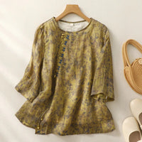 Women's Floral Embroidered Relaxed Fit Blouse