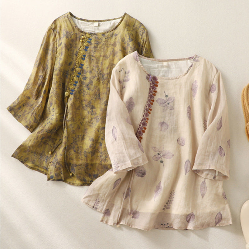Women's Floral Embroidered Relaxed Fit Blouse 2