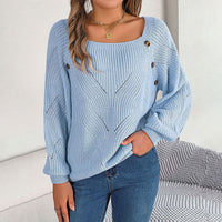Women's Lightweight Textured Knit Puff Sleeve Sweater