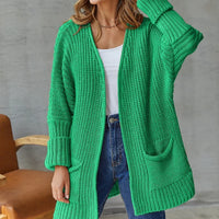 Women's Longline Open Front Chunky Knit Cardigan