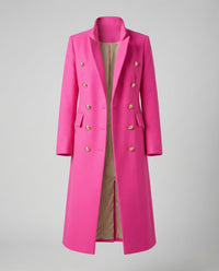 Women's Elegant Extra Long Double-Breasted Blazer