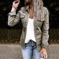 Women's Relaxed Fit Frayed Hem Denim Jacket