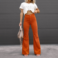 Women's Retro High-Waist Flared Corduroy Pants