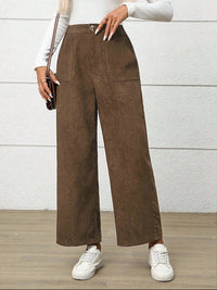 Women's Retro High-Waist Wide-Leg Corduroy Pants