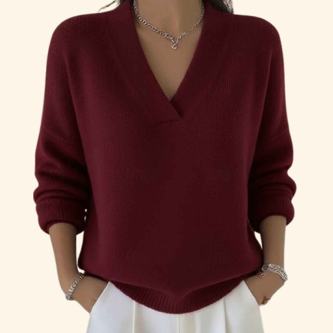 Women's Lightweight Soft V-Neck Blouse 1