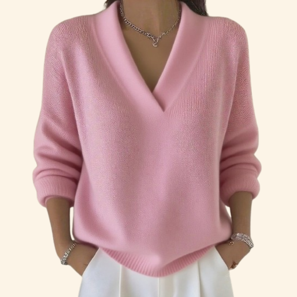 Women's Lightweight Soft V-Neck Blouse 2