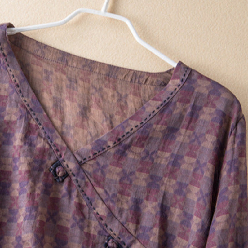 Women's Relaxed Fit Button Front Blouse with Embroidery 2
