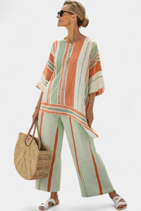 Women's Vibrant Asymmetric Top Relaxed Wide-Leg Pants