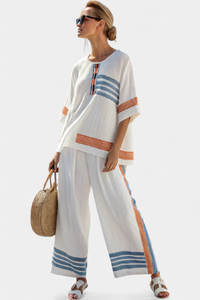 Women's Lightweight Striped Casual Ensemble