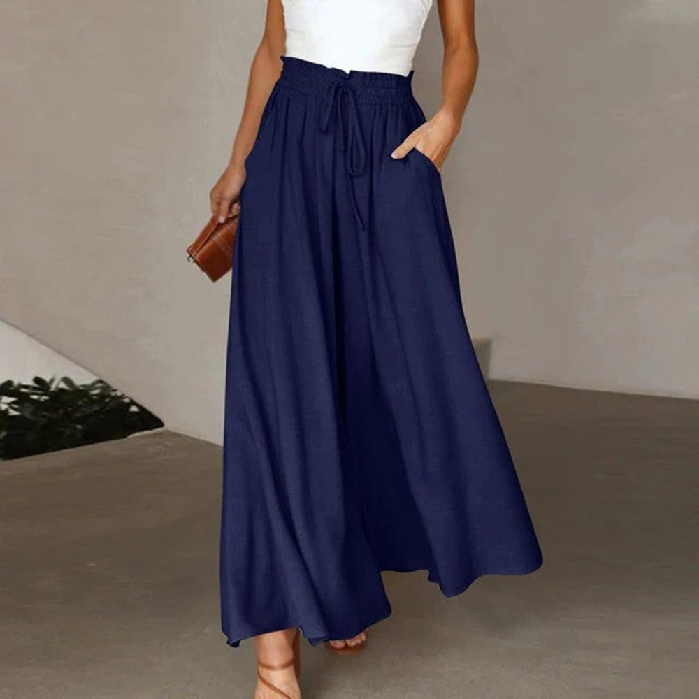 Women's Smocked High Waist Wide Leg Pants 2