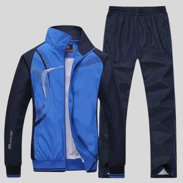 Sporty Thermal Long Sleeve Set for Men with Loose Fit
