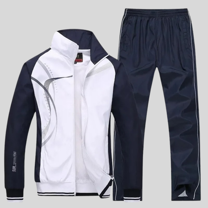Sporty Thermal Long Sleeve Set for Men with Loose Fit