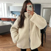 Women's Oversized Full-Zip Sherpa Fleece Jacket