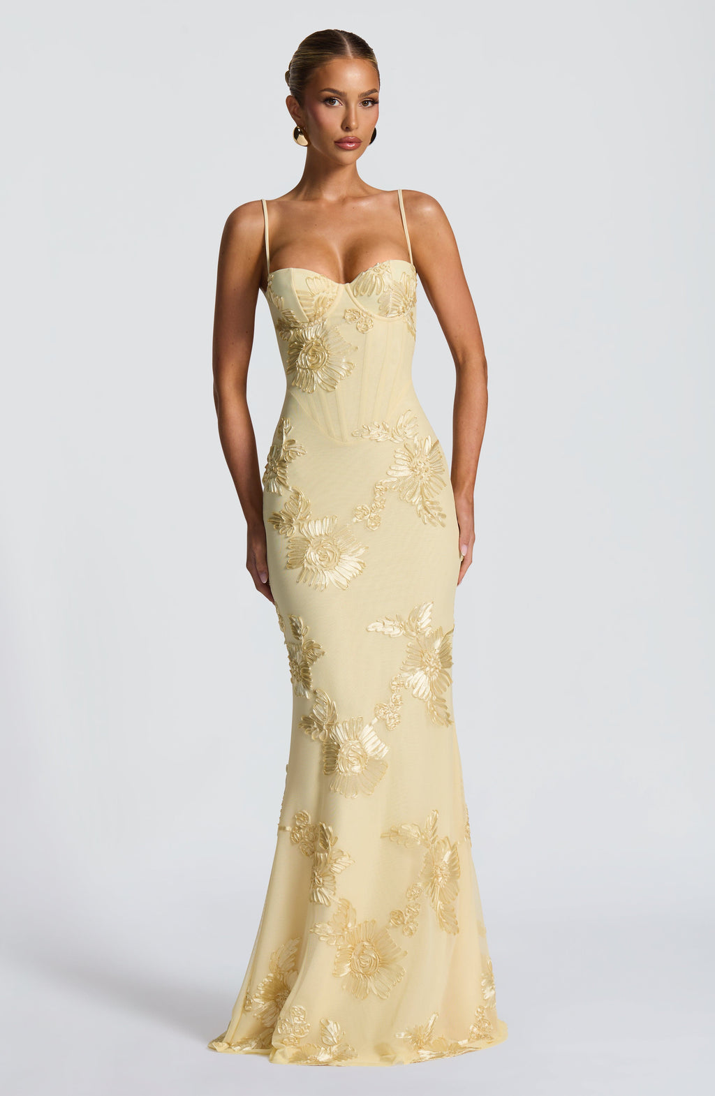 Women's Elegant Floral Jacquard Maxi Dress 1