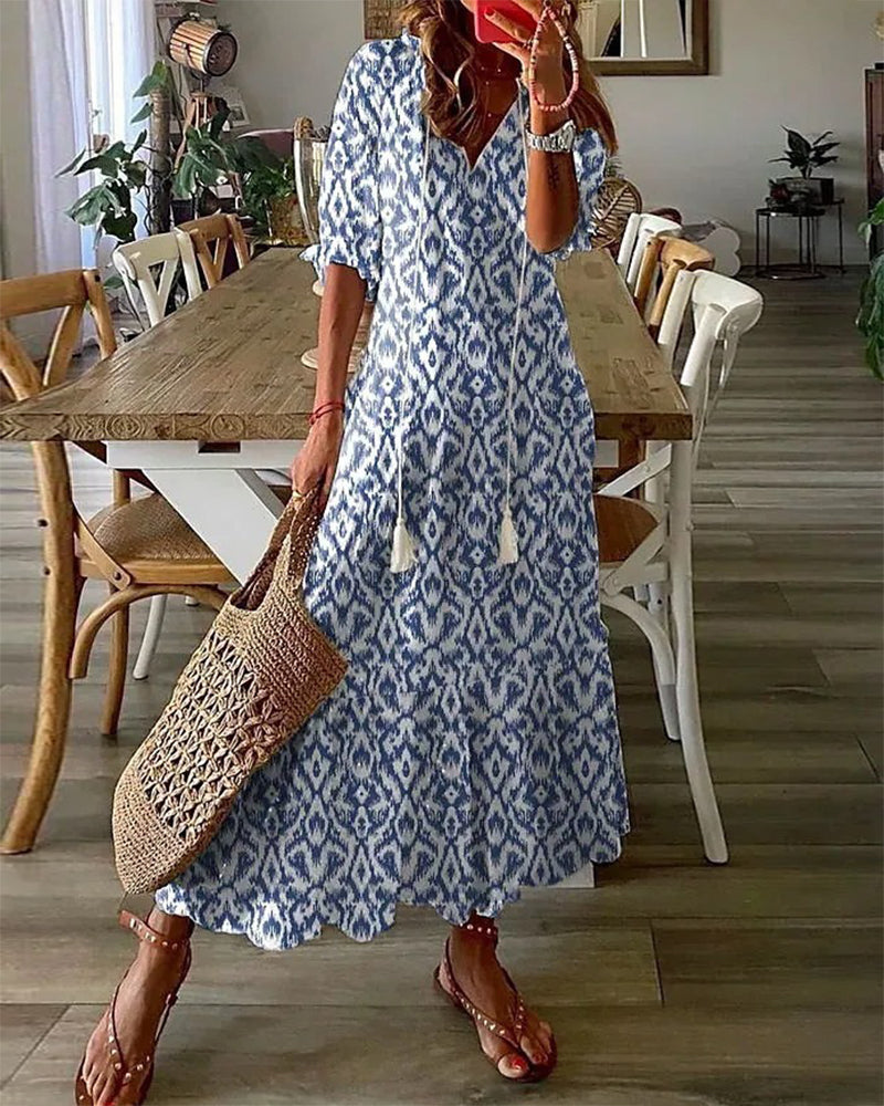 Women's Elegant Flowing Bohemian Maxi Dress 1