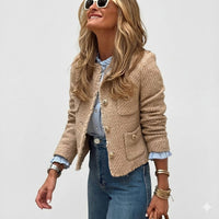 Women's Tailored Textured Tweed Jacket