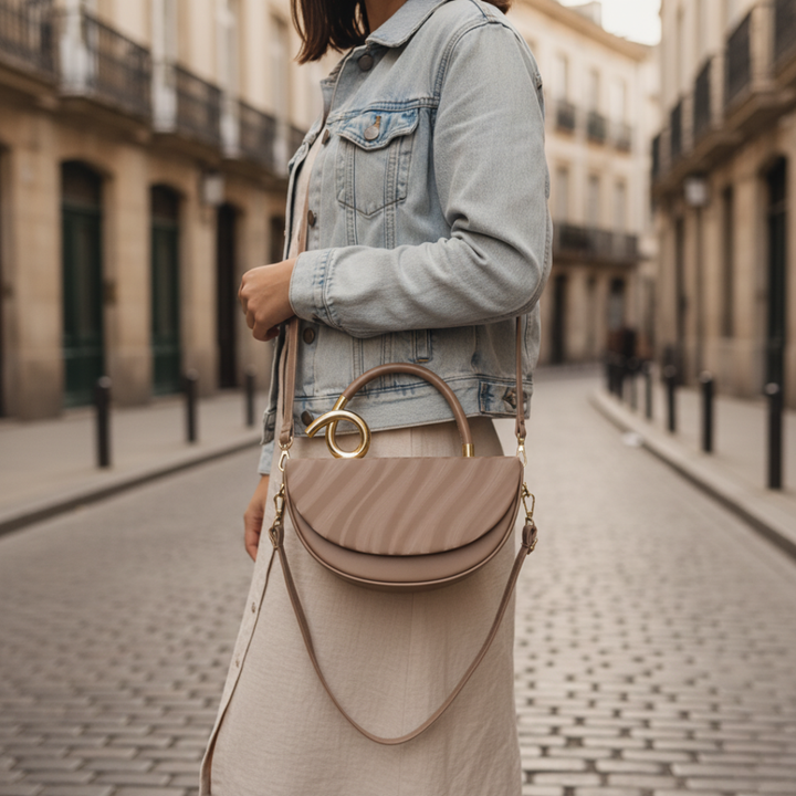 Women’s Handbag with Gold Handle