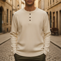 Men's Long Sleeve Henley Knit Shirt