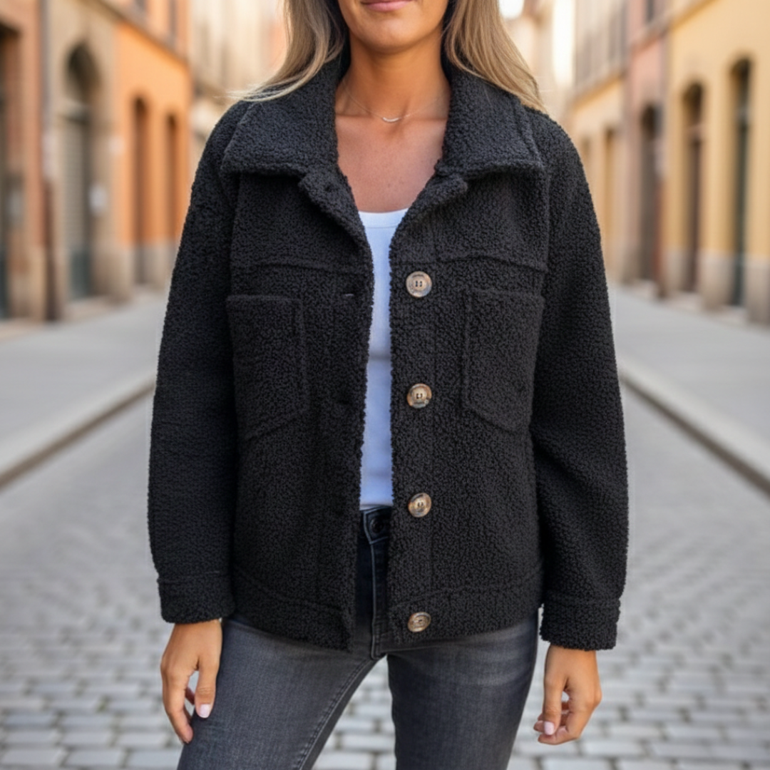 Elegant Autumn Jacket in Teddy Fabric for Women