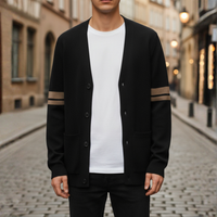 Men's Striped Cardigan – Elegant Winter Jacket