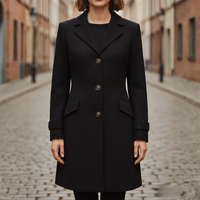 Women's Long Coat with Classic Collar