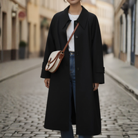 Trench lungo oversize da donna in tessuto leggero