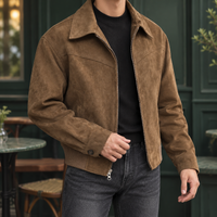 Men's Collared Zip Front Bomber Jacket
