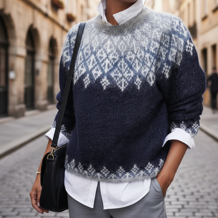 Sweater med rund hals til kvinder