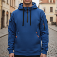Felpa con zip da uomo con cappuccio