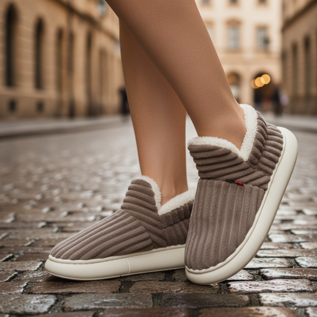 Unisex Slippers with Synthetic Fur
