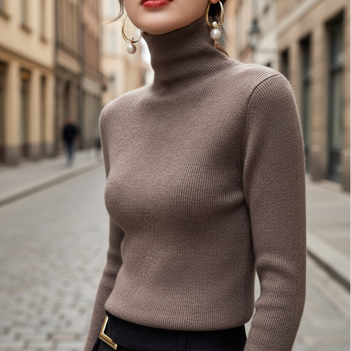 Maglione da donna a girocollo in materiale morbido