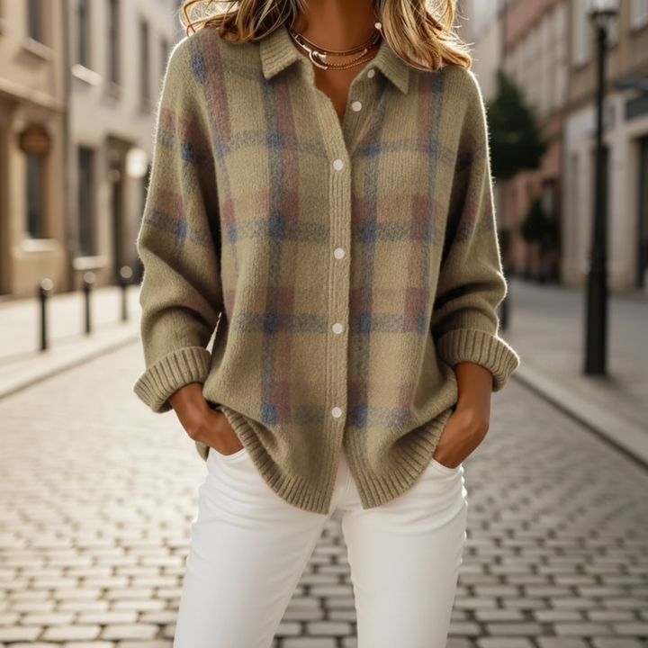 Women’s Cardigan Sweater Checkered