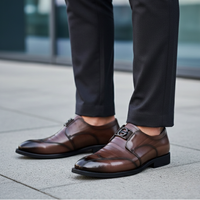Men's Monk Strap Shoes in Faux Leather