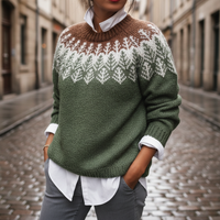 Sweater med rund hals til kvinder