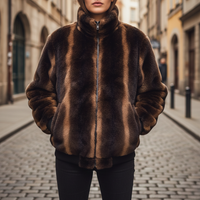 Women's Mixed Fabric Full Zip Jacket