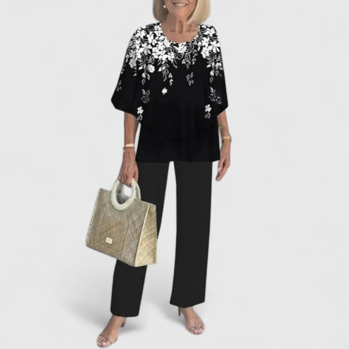 Completo due pezzi da donna in velluto senza maniche aderente con bottoni elegante  