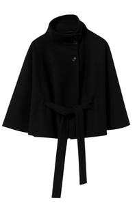 Women's Elegant Tie Waist Fall Cape Coat