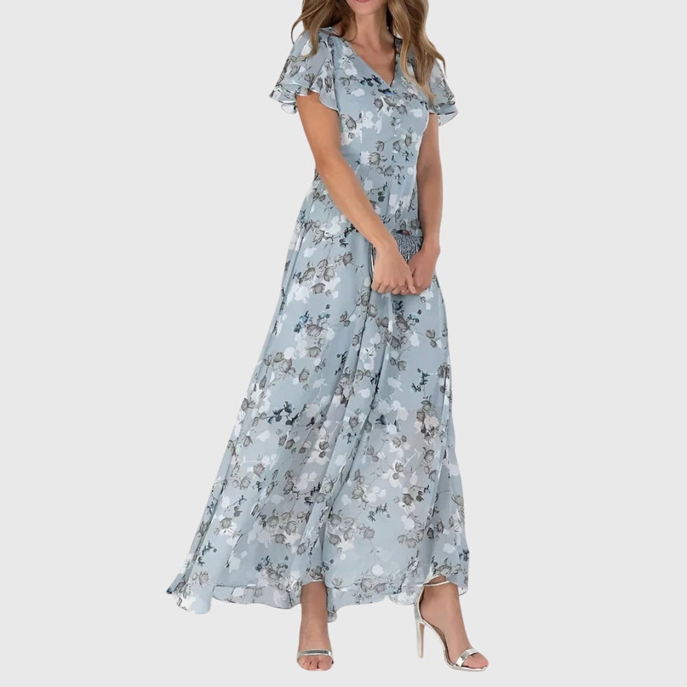 Women's Velvet Floral Dress | Elegant Sleeveless Slim Fit Evening Gown 2