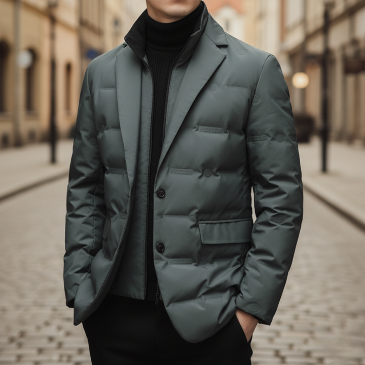 Giacca imbottita casual da uomo con maniche lunghe