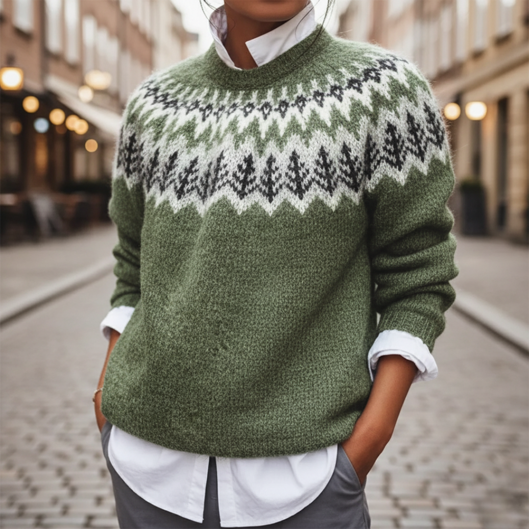 Sweater med rund hals til kvinder