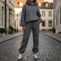 Women's Tracksuit with Hood in Elegant Sporty Mixed Fabrics